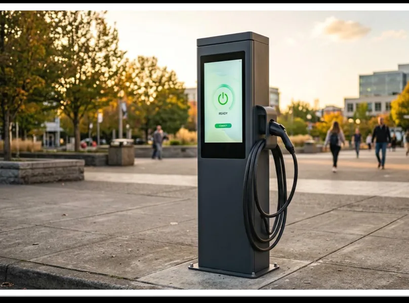 Public fast charging in a city plaza